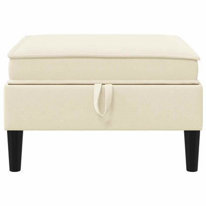 Sofa Kruk met Opslag Crèmekleurig Fluweel