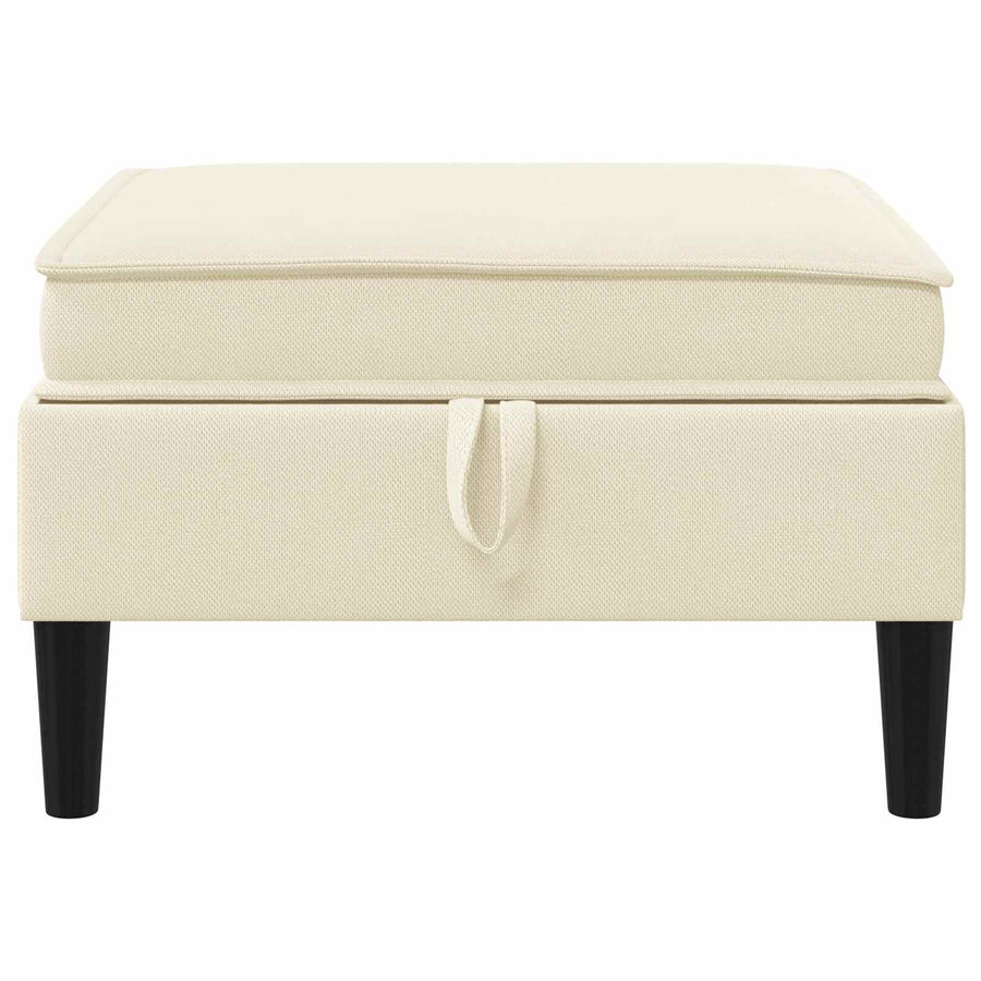 Sofa Kruk met Opslag Crèmekleurig Fluweel