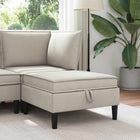 Sofa kruk met opbergruimte 70x70x40 cm fluweel havermout