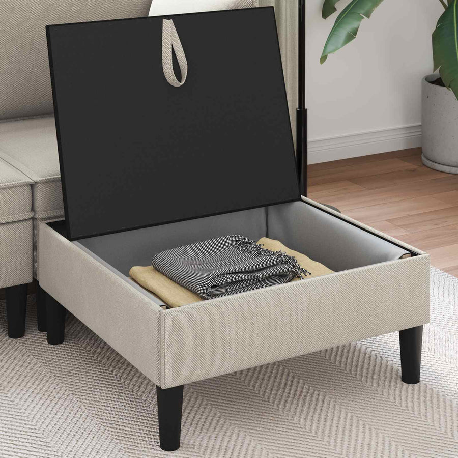 Sofa Kruk met Opslag Havermout Fluweel