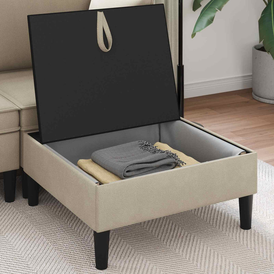 Sofa Kruk met Opslag Zand Fluweel