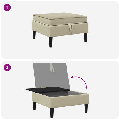 Sofa Kruk met Opslag Zand Fluweel