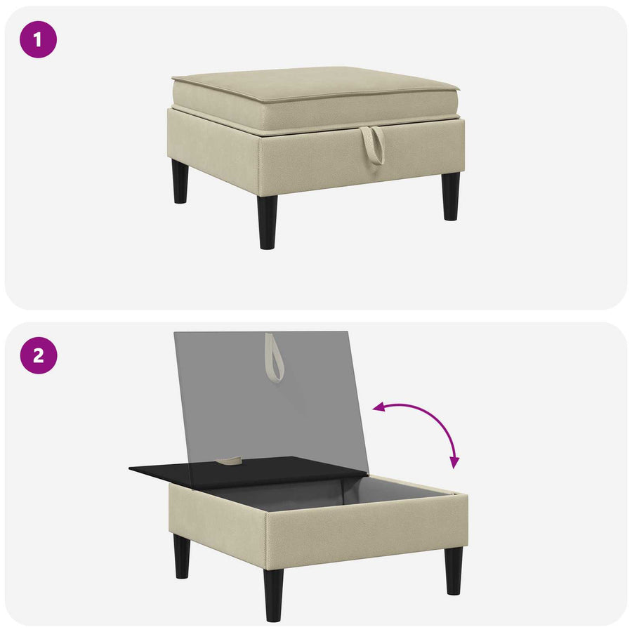Sofa Kruk met Opslag Zand Fluweel