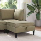 Poef met opbergruimte 70x70x40 cm kaki fluweel