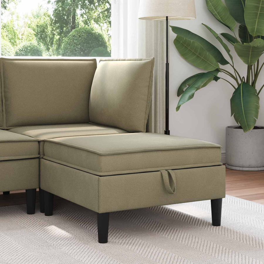 Sofa Kruk met Opslag Kaki Fluweel