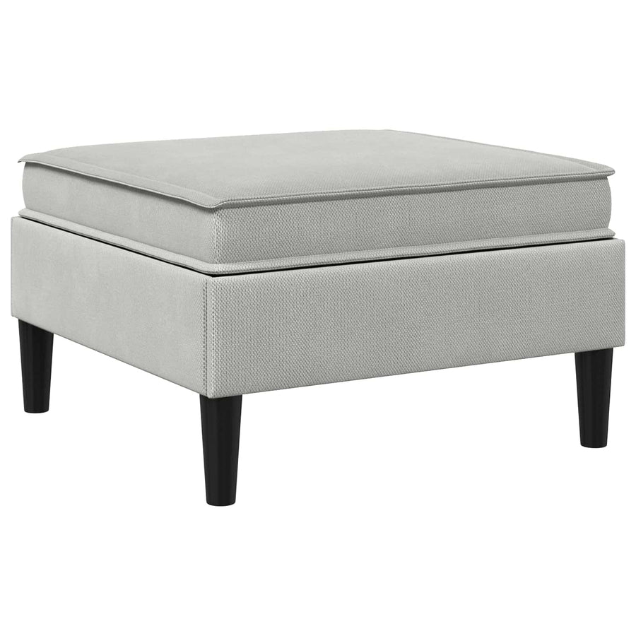 Sofa Kruk met Opslag Lichtgrijs Fluweel