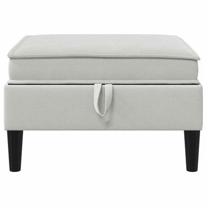 Sofa Kruk met Opslag Lichtgrijs Fluweel