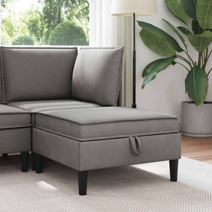 Sofa Kruk met Opslag Donkergrijs Fluweel
