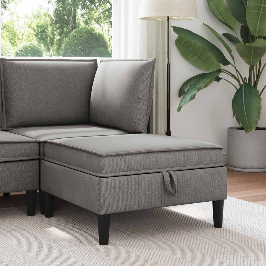 Sofa Kruk met Opslag Donkergrijs Fluweel