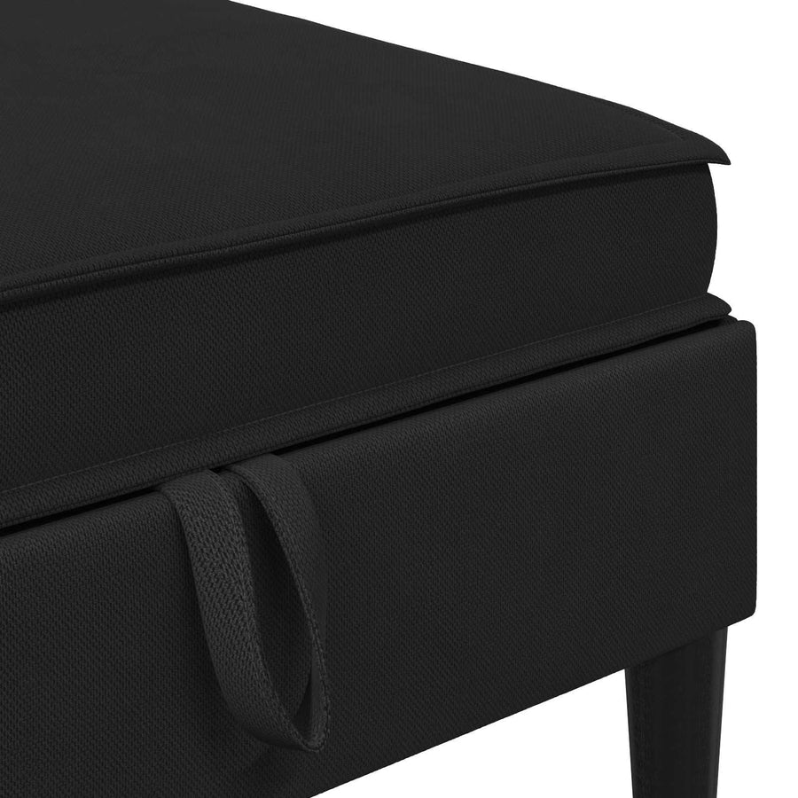 Sofa Kruk met Opslag Zwart Fluweel