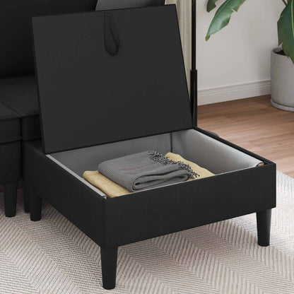 Sofa Kruk met Opslag Zwart Fluweel