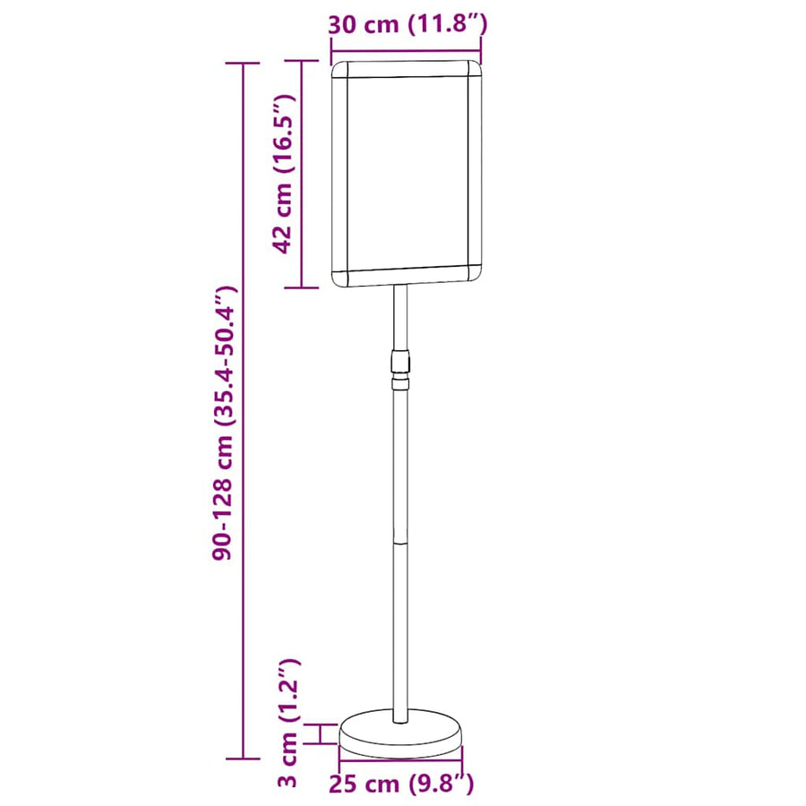 Beurs Displays Zwart 25 x 25 x 125 cm Aluminium