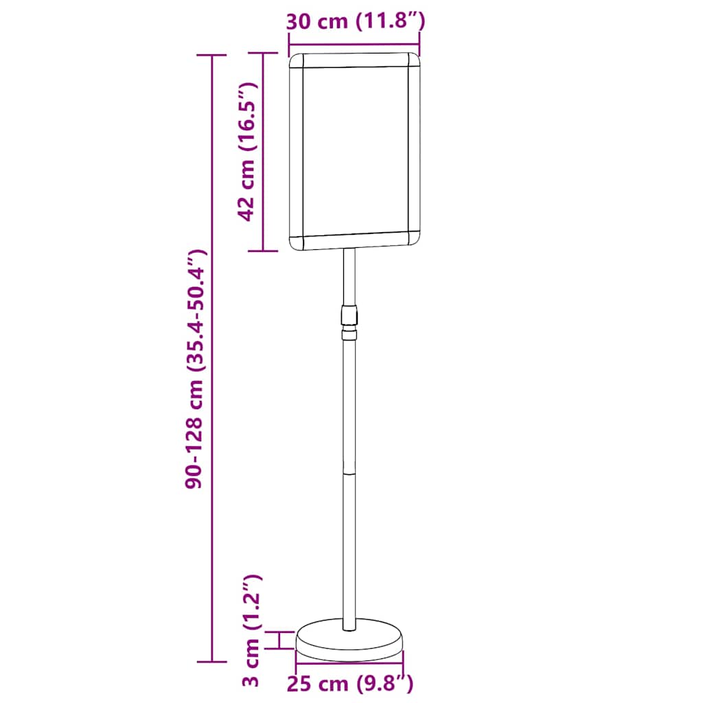 Beurs Displays Zilver 25 x 25 x 125 cm Aluminium