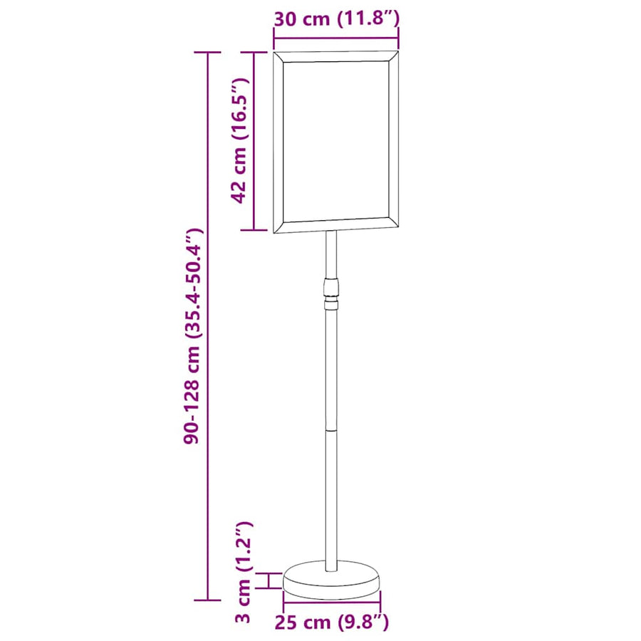 Beurs Displays Zwart 25 x 25 x 125 cm Aluminium