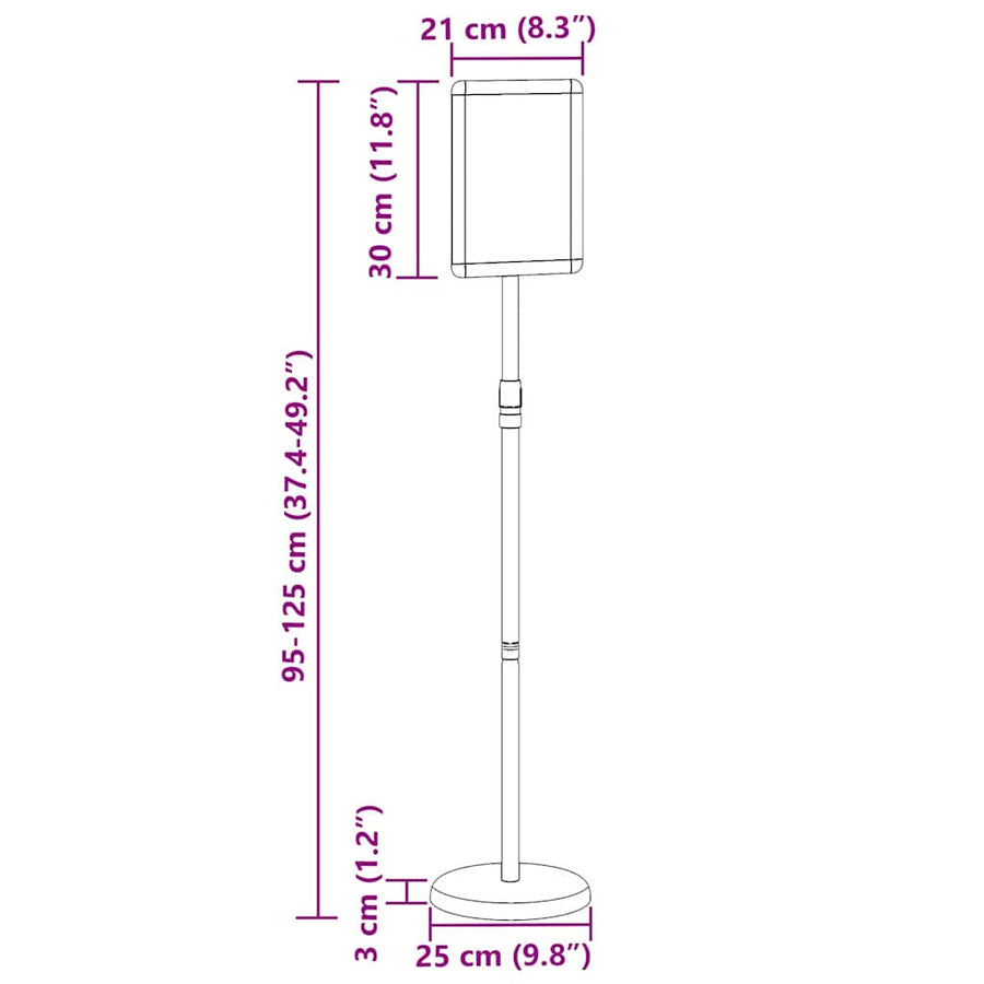 Beurs Displays Zwart 25 x 25 x 125 cm Aluminium