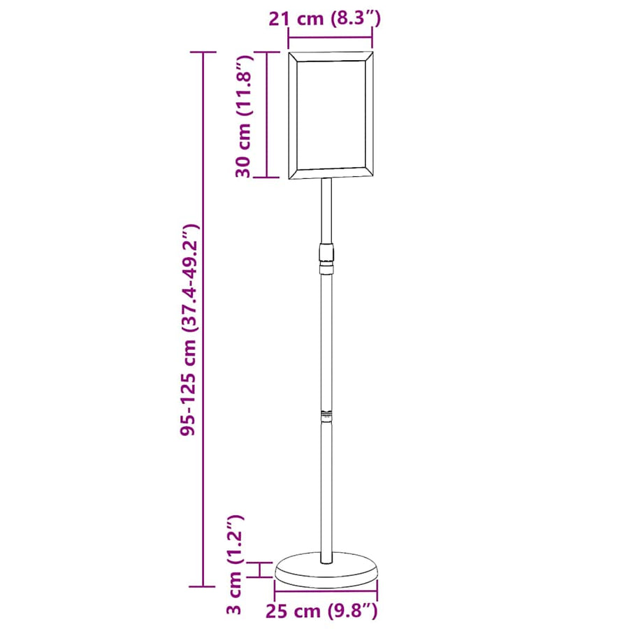Beurs Displays Zilver 25 x 25 x 125 cm Aluminium