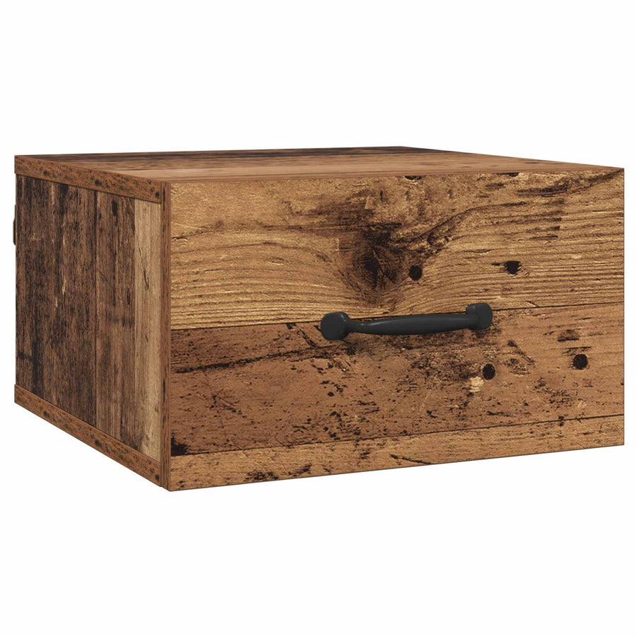 Nachtkastje met lade Oud Hout 35 x 35 x 20 cm Bewerkt hout