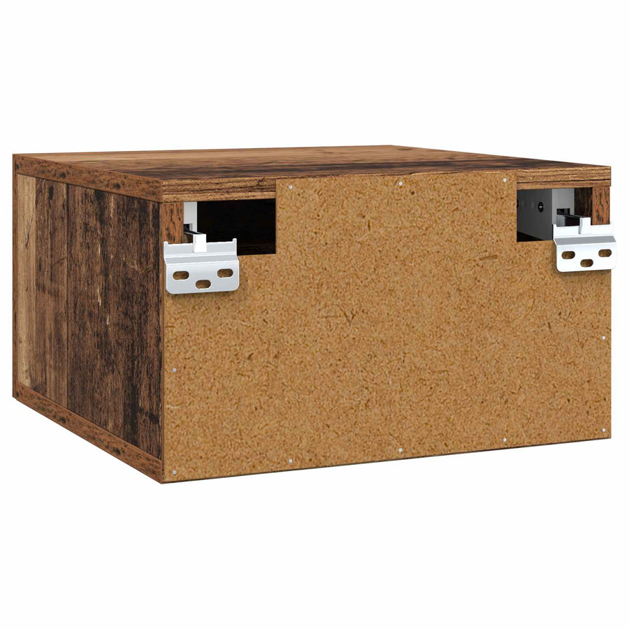 Nachtkastje met lade Oud Hout 35 x 35 x 20 cm Bewerkt hout