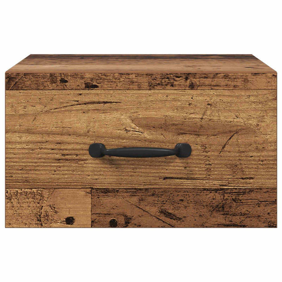 Nachtkastje met lade Oud Hout 35 x 35 x 20 cm Bewerkt hout
