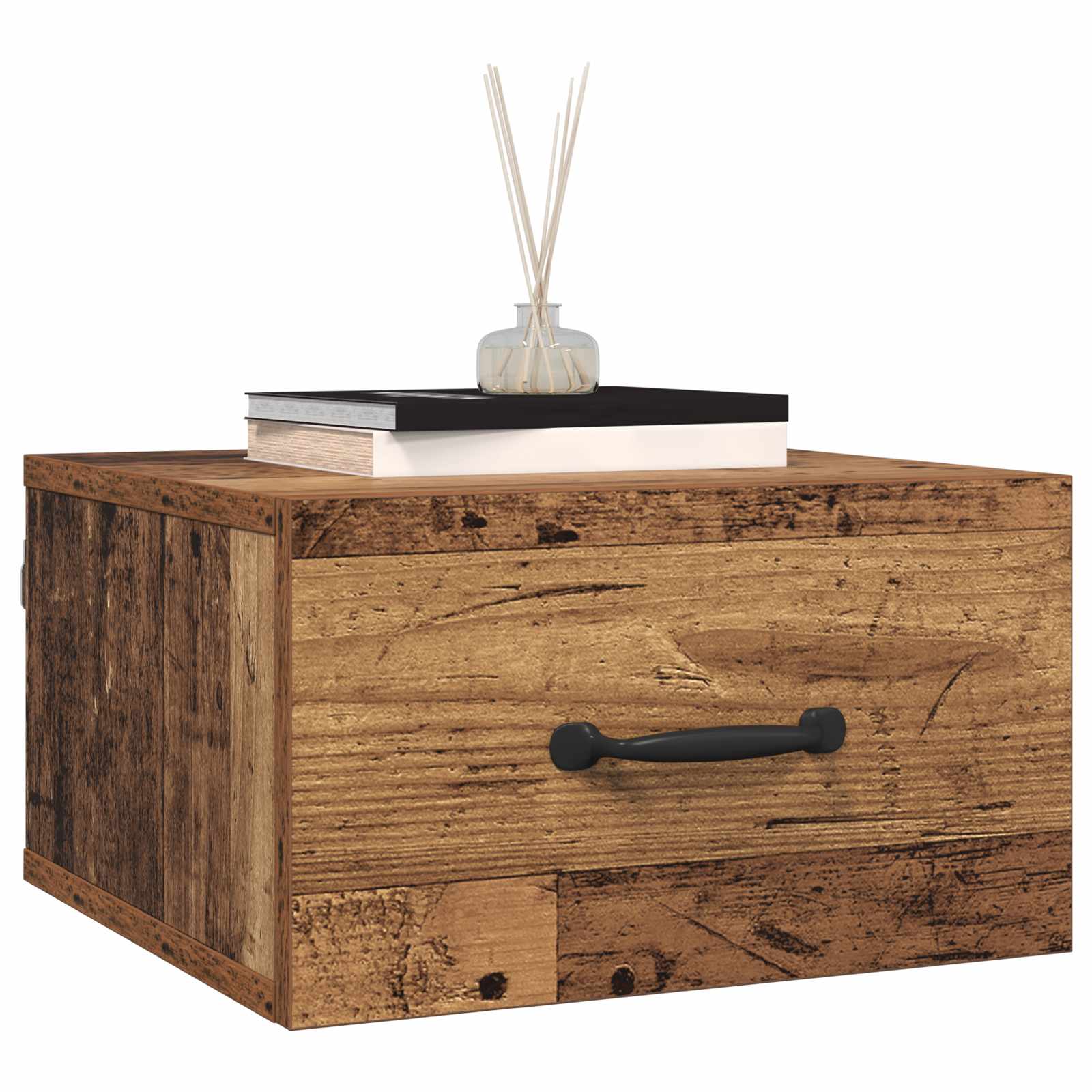 Nachtkastje met lade Oud Hout 35 x 35 x 20 cm Bewerkt hout