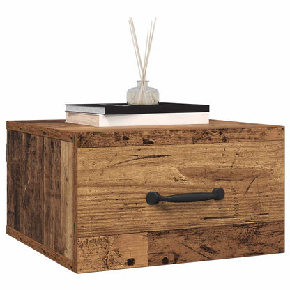 Nachtkastje met lade Oud Hout 35 x 35 x 20 cm Bewerkt hout