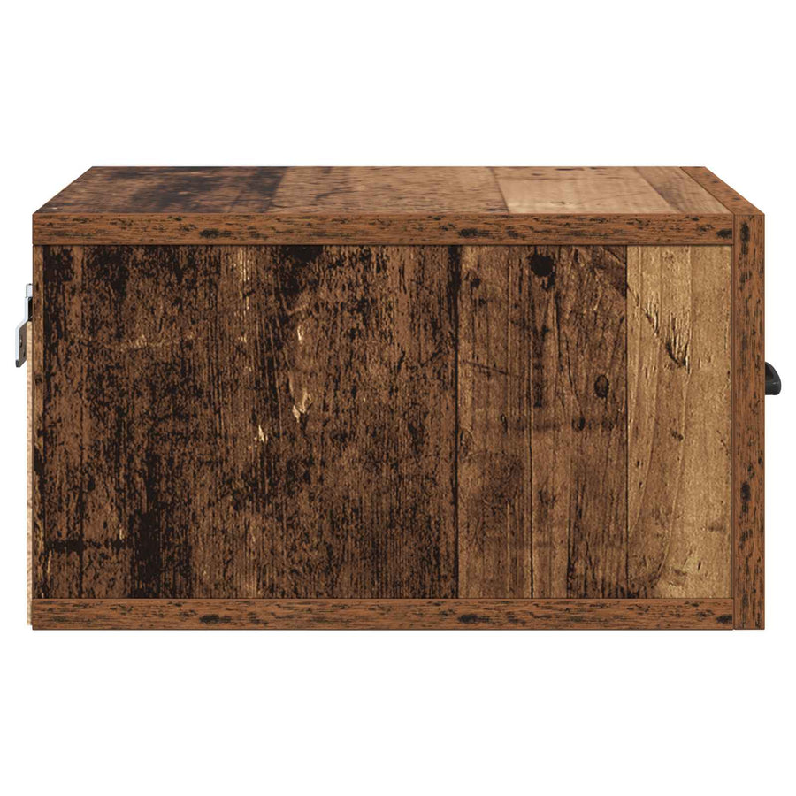 Nachtkastje met lade Oud Hout 35 x 35 x 20 cm Bewerkt hout