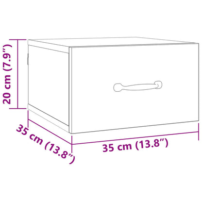 Nachtkastje met lade Oud Hout 35 x 35 x 20 cm Bewerkt hout