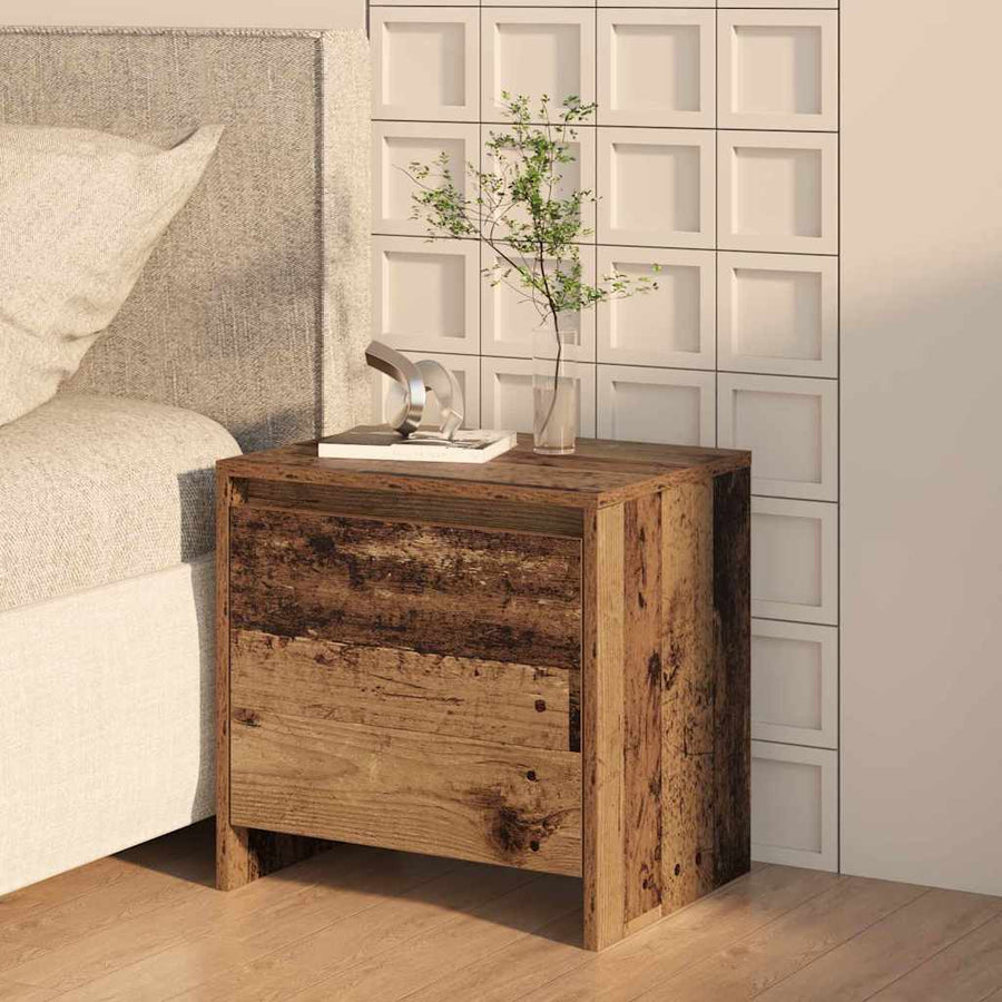Nachtkastje Oudhout 45 X 34 X 44,5 Cm Bewerkt Hout 2 Oud hout