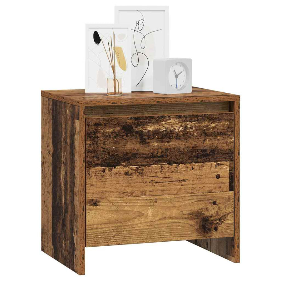 Nachtkastje Oudhout 45 X 34 X 44,5 Cm Bewerkt Hout 2 Oud hout