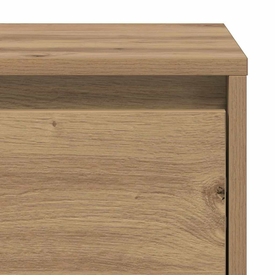 Nachtkastje Ambachtelijk Eiken 45 X 34 X 44,5 Cm Bewerkt Hout 2 artisanaal eikenkleurig