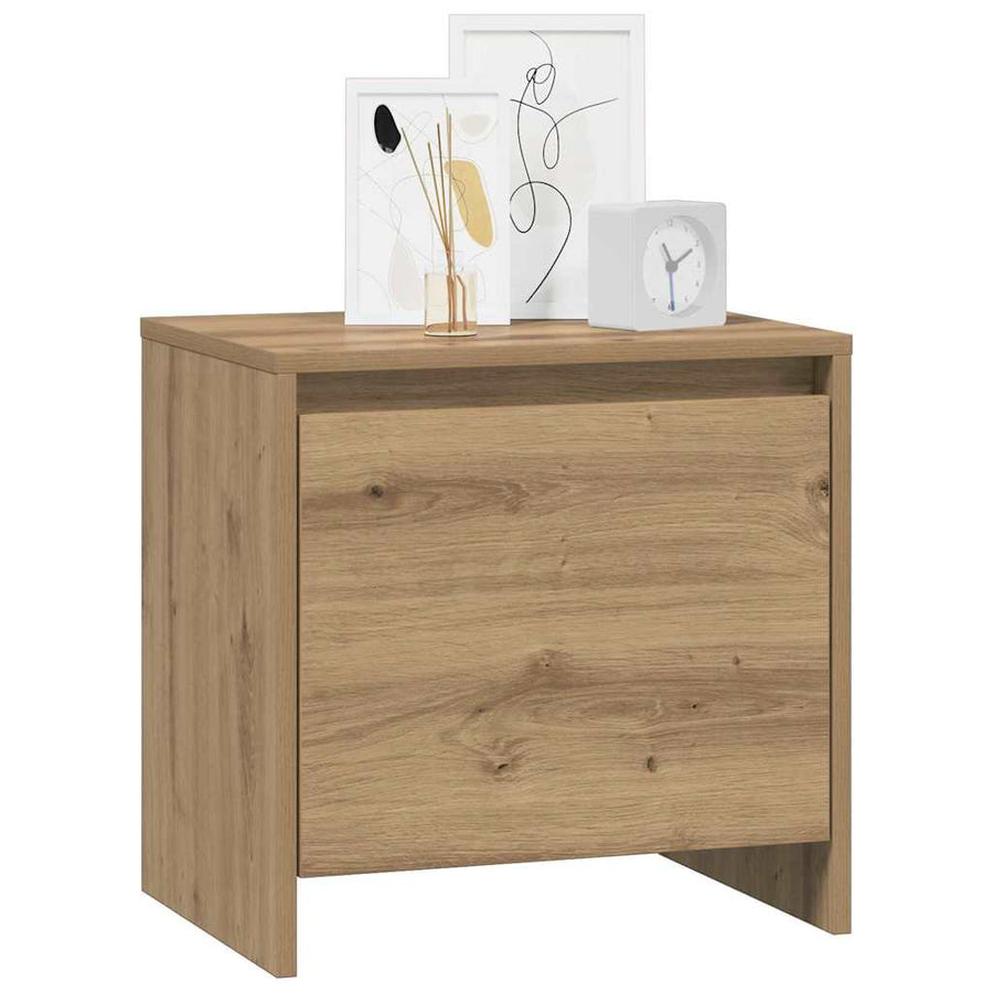 Nachtkastje Ambachtelijk Eiken 45 X 34 X 44,5 Cm Bewerkt Hout 2 artisanaal eikenkleurig