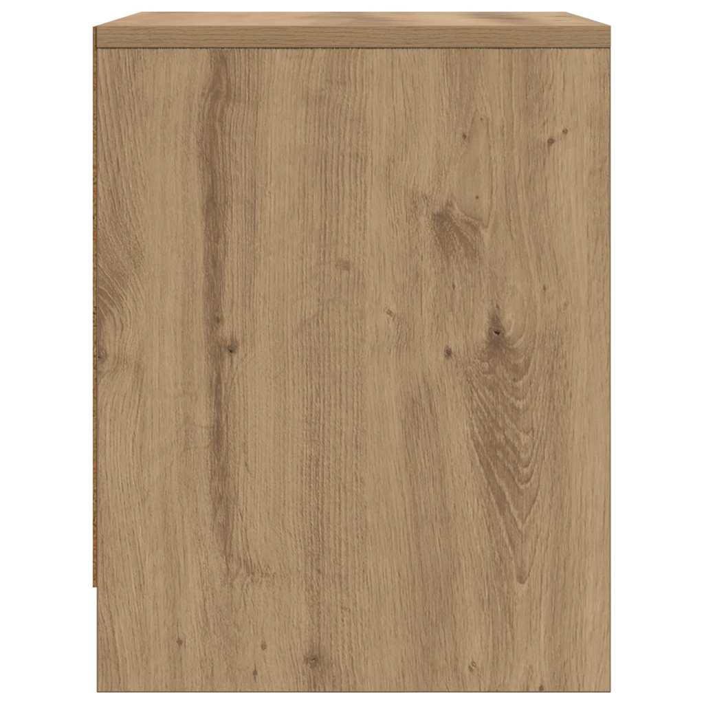Nachtkastje Ambachtelijk Eiken 45 X 34 X 44,5 Cm Bewerkt Hout 2 artisanaal eikenkleurig