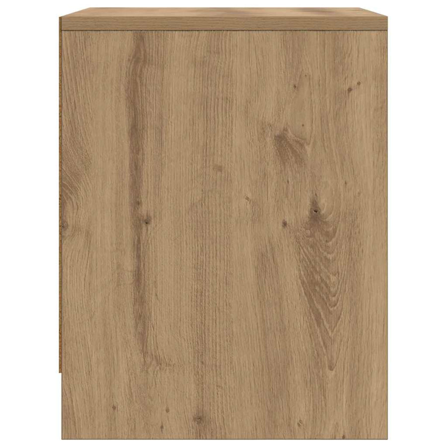 Nachtkastje Ambachtelijk Eiken 45 X 34 X 44,5 Cm Bewerkt Hout 2 artisanaal eikenkleurig