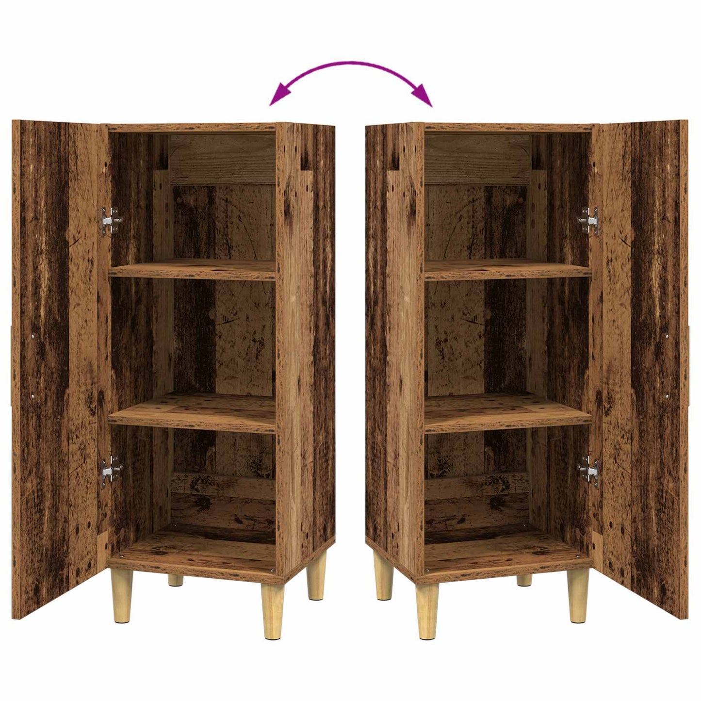 Dressoir Oud Hout 34,5 x 34 x 90 cm Bewerkt hout