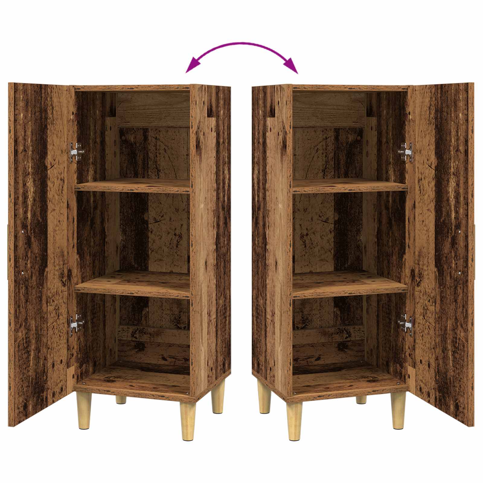 Dressoir Oud Hout 34,5 x 34 x 90 cm Bewerkt hout