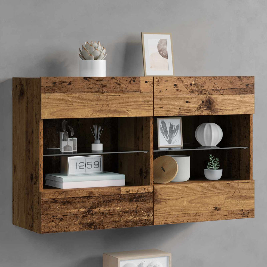 TV-wandkast Oud Hout 98,5 x 30 x 60,5 cm Bewerkt hout
