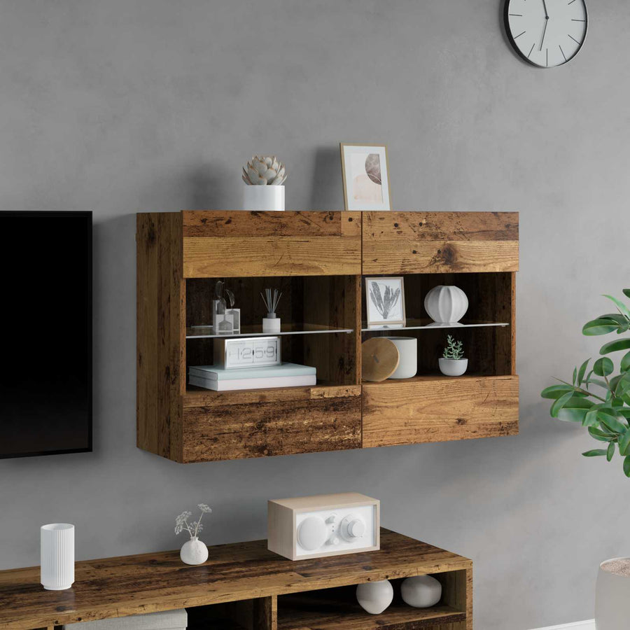 TV-wandkast Oud Hout 98,5 x 30 x 60,5 cm Bewerkt hout