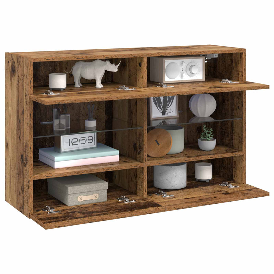 TV-wandkast Oud Hout 98,5 x 30 x 60,5 cm Bewerkt hout