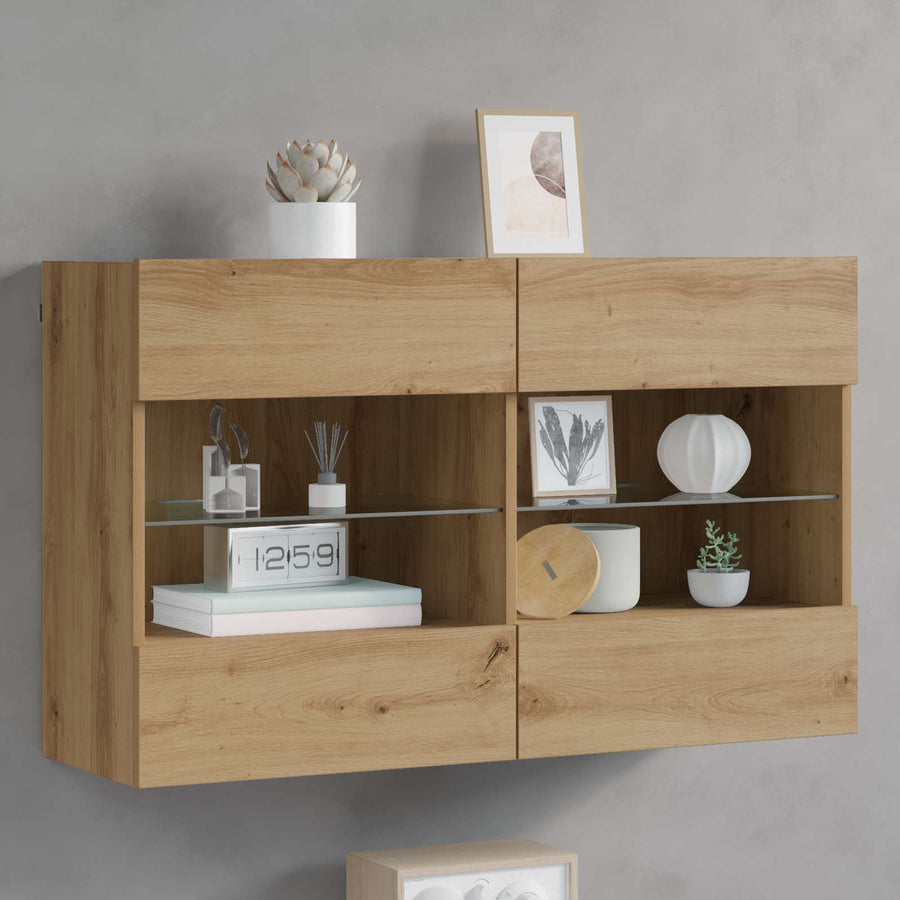TV-wandkast Artisan Eiken 98,5 x 30 x 60,5 cm Bewerkt hout