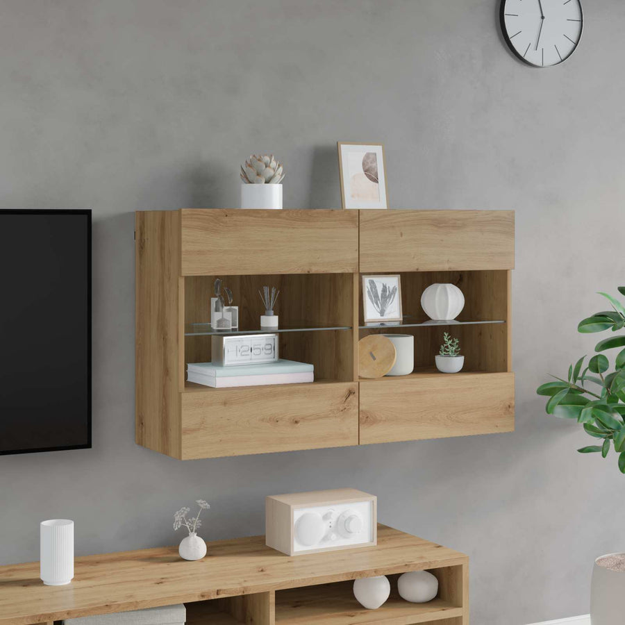 TV-wandkast Artisan Eiken 98,5 x 30 x 60,5 cm Bewerkt hout