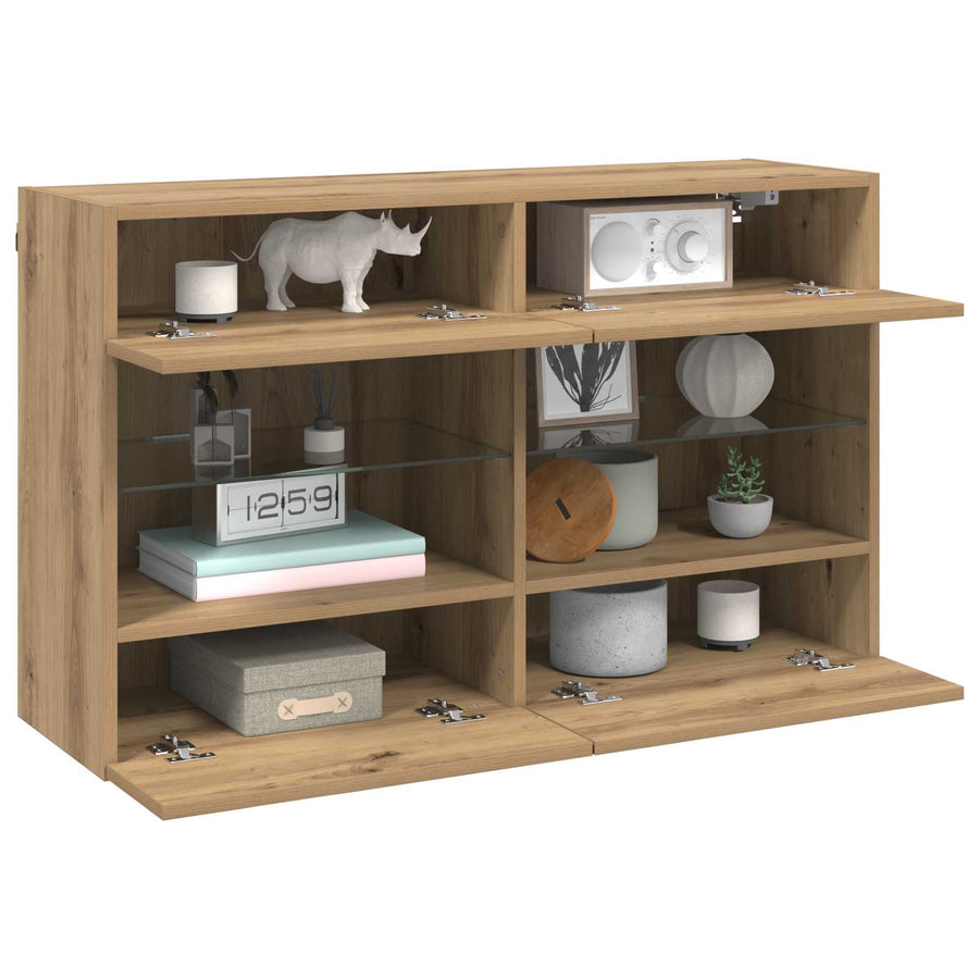 TV-wandkast Artisan Eiken 98,5 x 30 x 60,5 cm Bewerkt hout