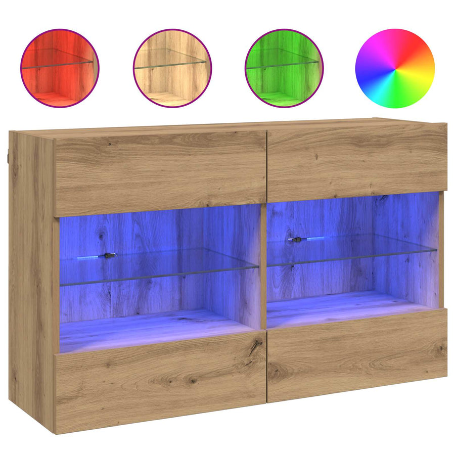 TV-wandkast Artisan Eiken 98,5 x 30 x 60,5 cm Bewerkt hout