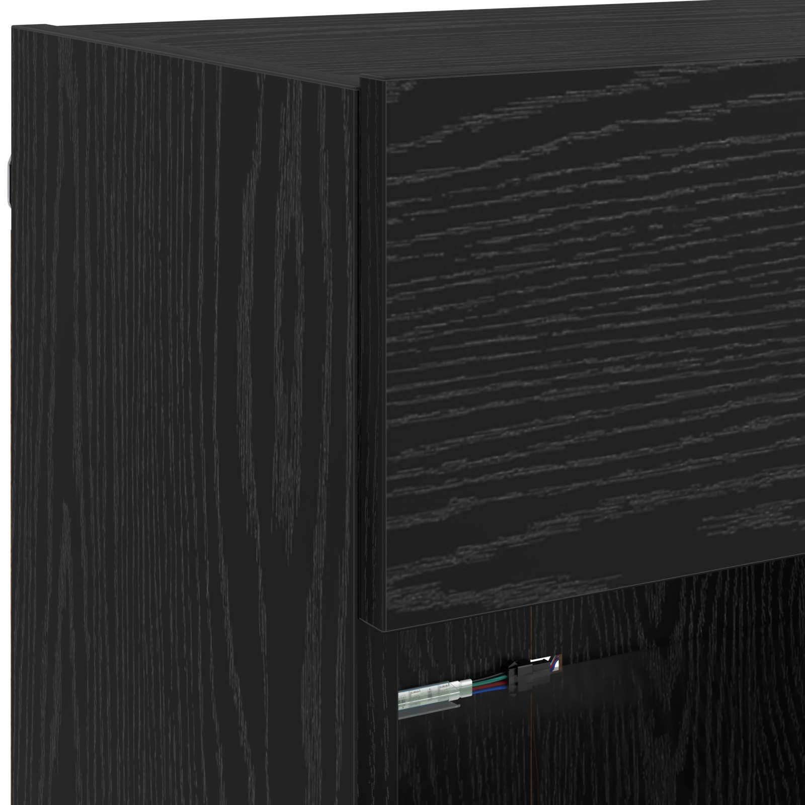 TV-wandkast Zwart Eiken 98,5 x 30 x 60,5 cm Bewerkt hout