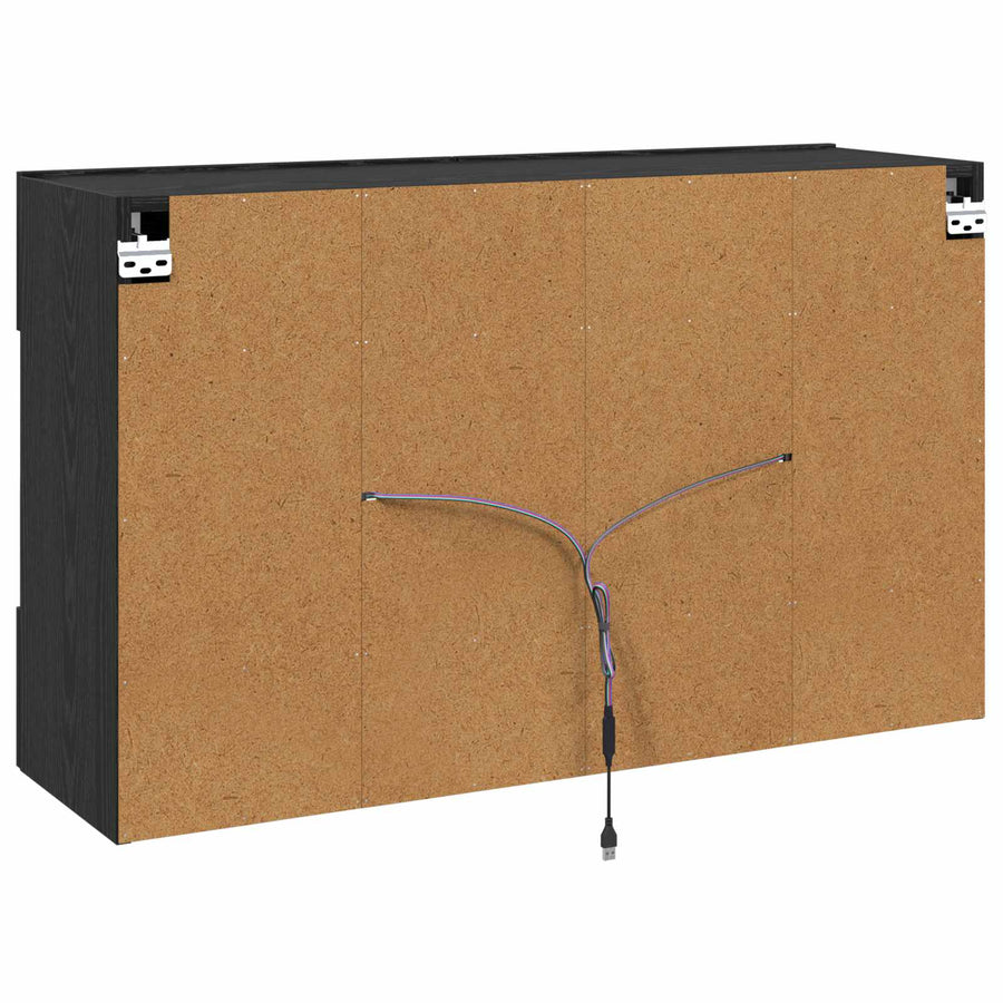 TV-wandkast Zwart Eiken 98,5 x 30 x 60,5 cm Bewerkt hout