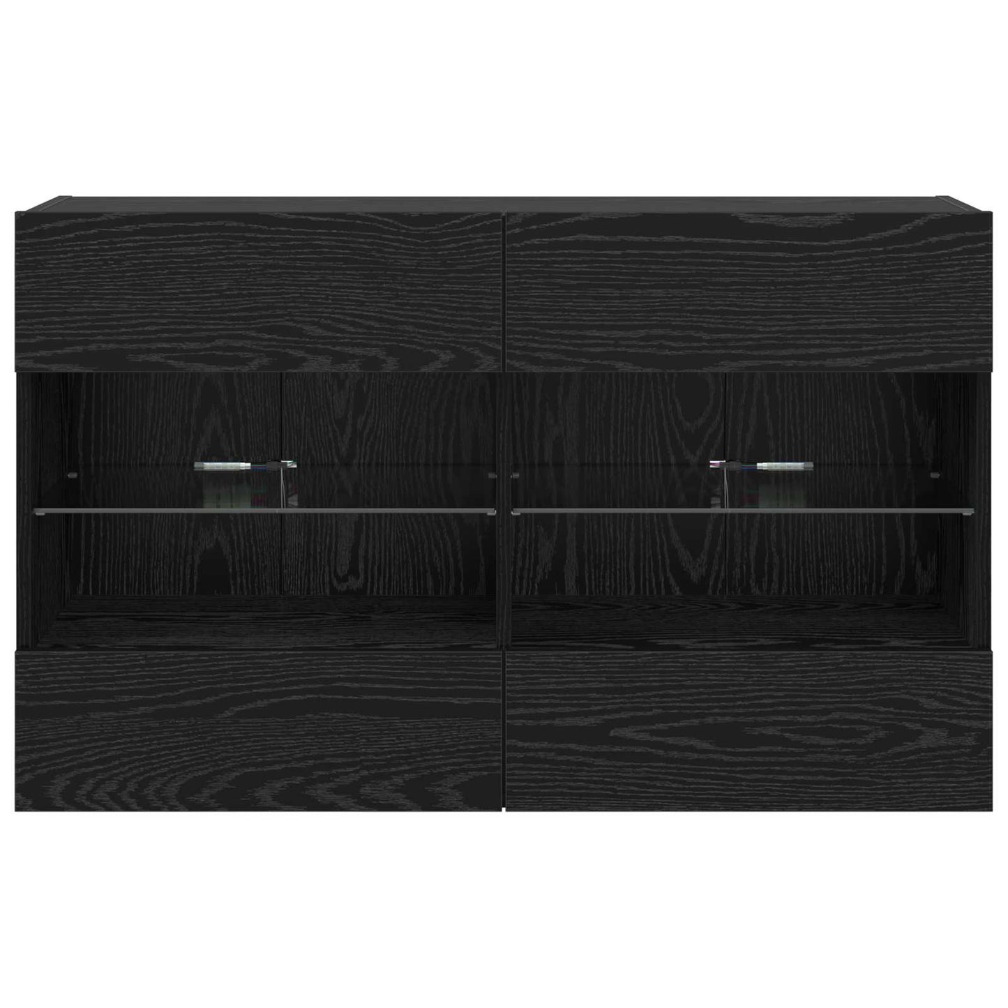 TV-wandkast Zwart Eiken 98,5 x 30 x 60,5 cm Bewerkt hout