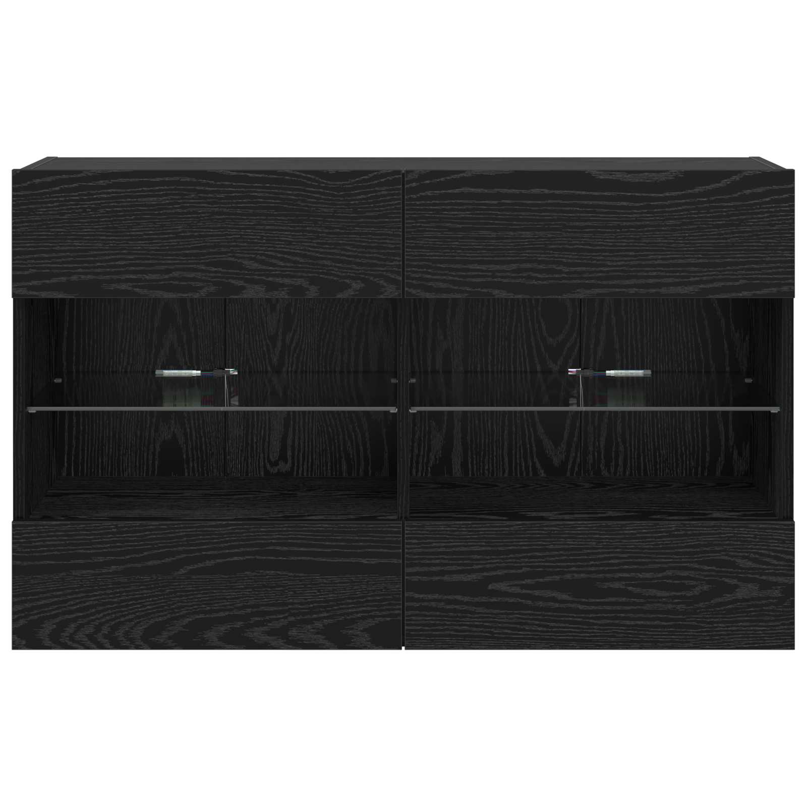 TV-wandkast Zwart Eiken 98,5 x 30 x 60,5 cm Bewerkt hout