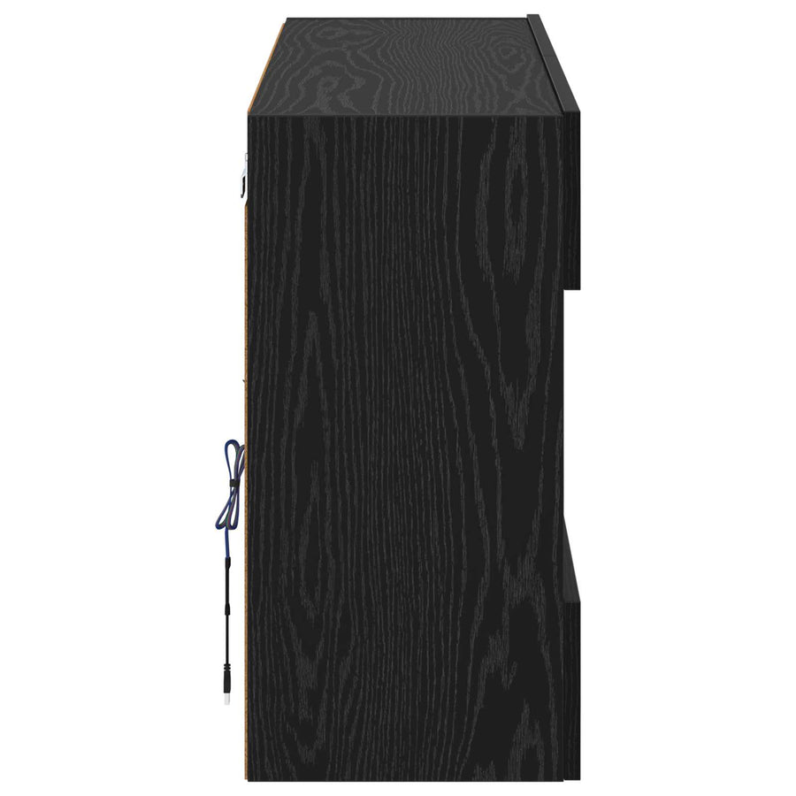 TV-wandkast Zwart Eiken 98,5 x 30 x 60,5 cm Bewerkt hout