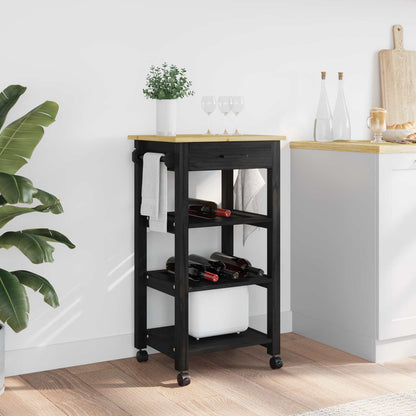 Keuken Trolley Effen 88,5 X 40 X 48 Cm 48 x 40 x 90 cm Zwart