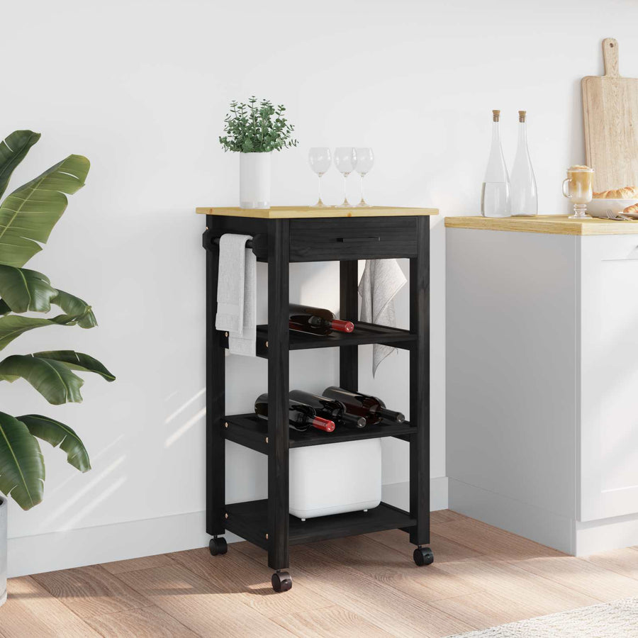 Keuken Trolley Effen 88,5 X 40 X 48 Cm 48 x 40 x 90 cm Zwart