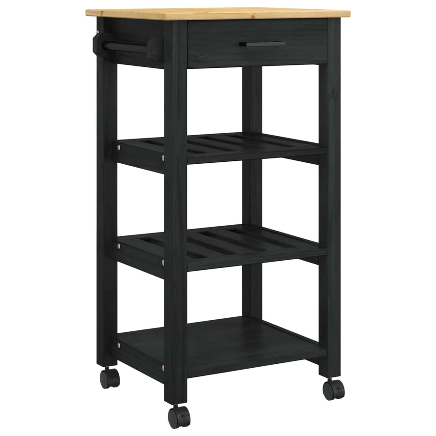 Keuken Trolley Effen 88,5 X 40 X 48 Cm 48 x 40 x 90 cm Zwart